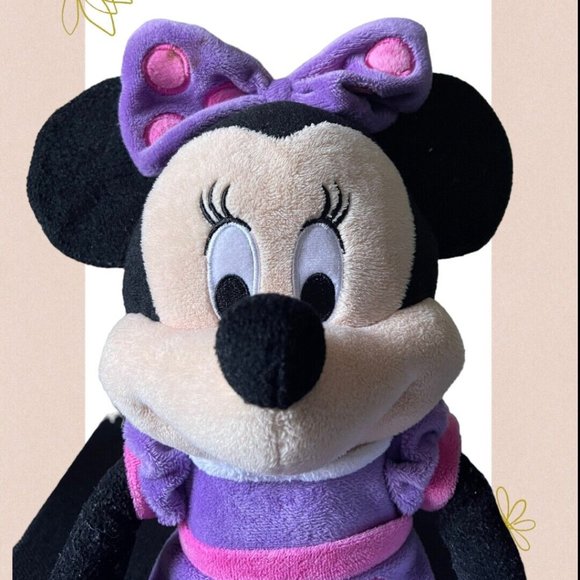 RARE Purple Disney 17" Minnie Mouse plush Doll/Toy, Purple & Pink dress - Picture 2 of 8